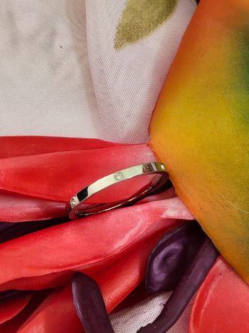 Bague fine avec zirconium en acier inoxydable