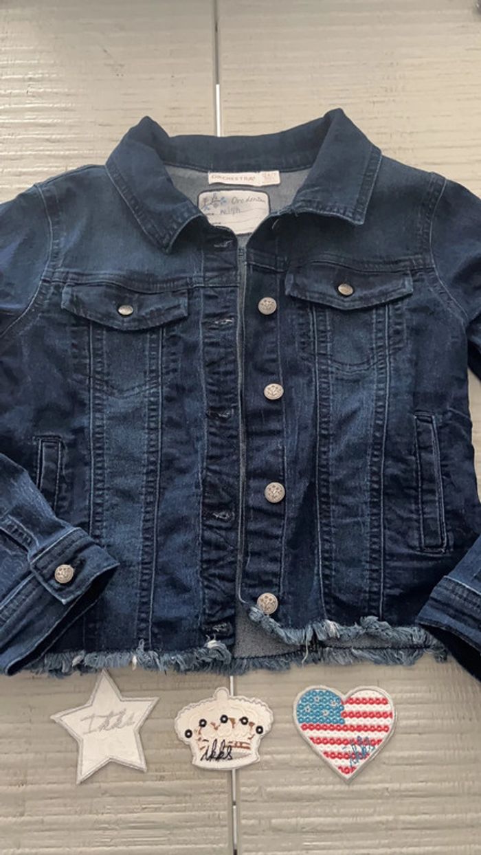 Veste en jean + patch ikks - photo numéro 2
