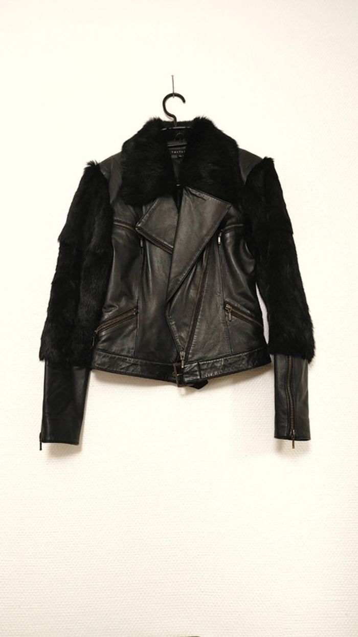 Magnifique veste en cuir type perfecto veste de motard taille S zip