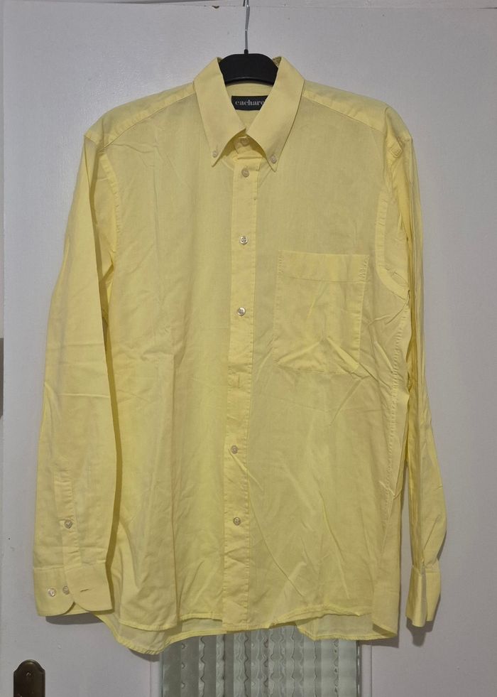 Chemise homme manches longues jaune cacharel taille 40cm