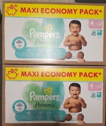 2 cartons de couches pampers harmonie taille 4