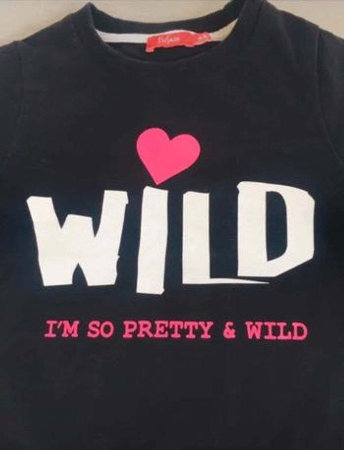 Pull fille noir taille 4 ans Wild cœur enfant sauvage - photo numéro 5