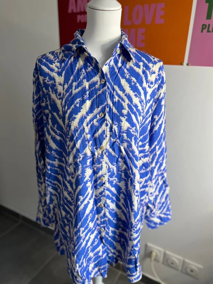 Chemise Bleu Lila Manches Longues Oversize taille M/L