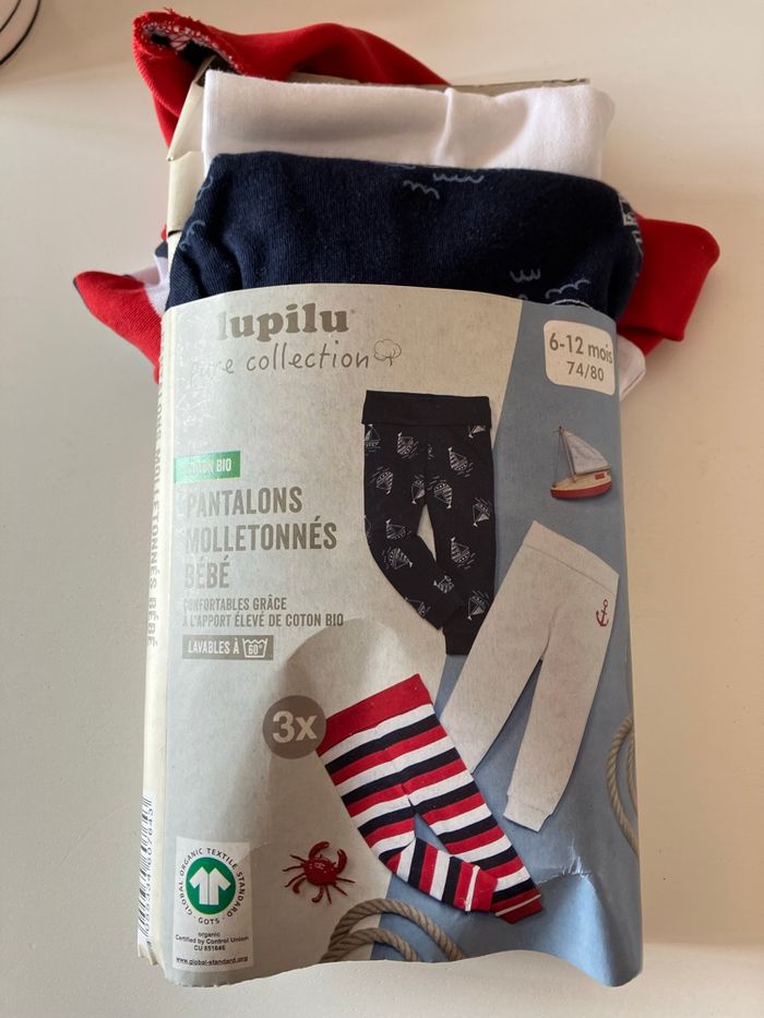 Lot 3 leggings molletonnés 6-12mois