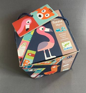 Domino 28 pièces de Djeco Animo-Puzzle avec boîte