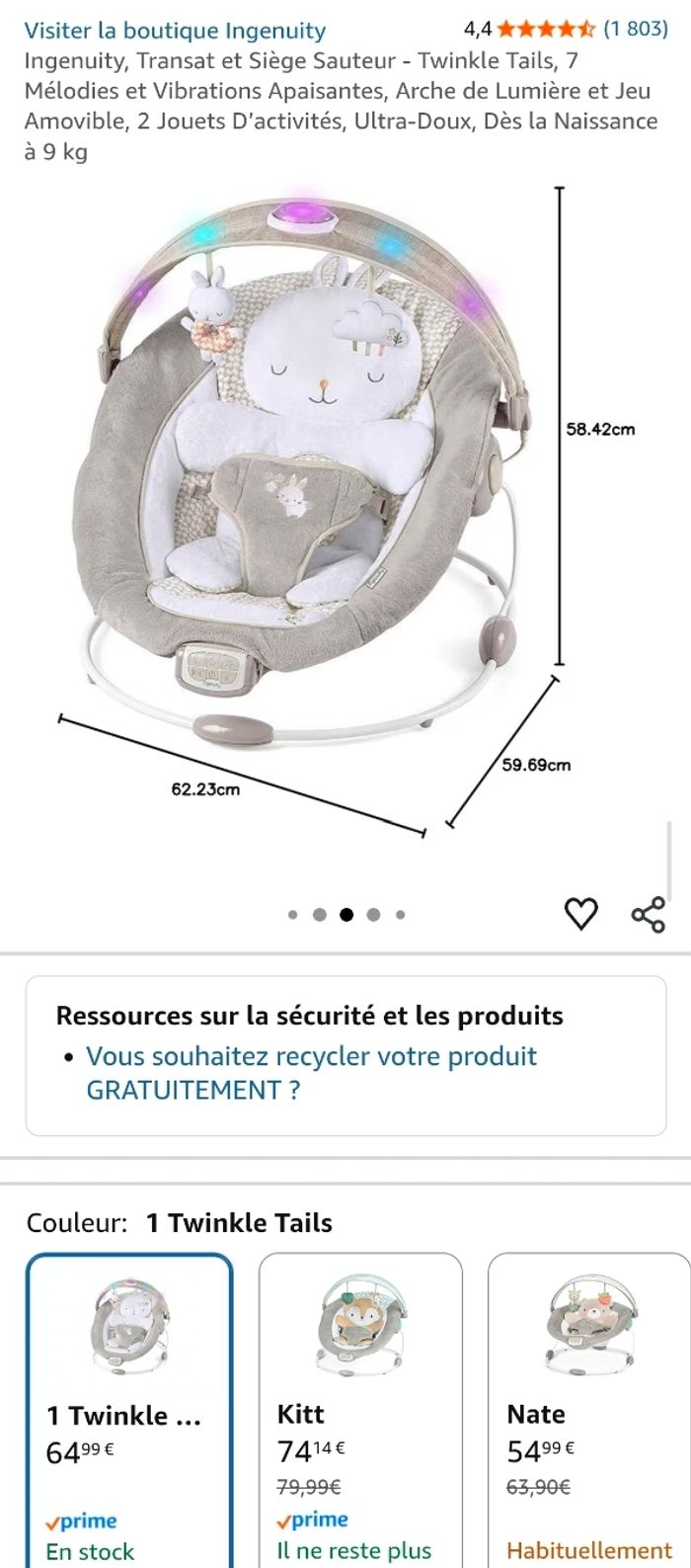 Transat bébé musicale et vibration - photo numéro 2