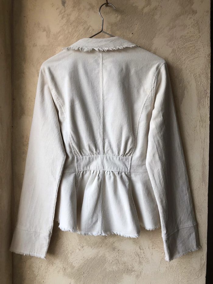 Veste en velours crème vintage Y2K M - photo numéro 2