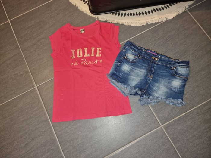 T-shirt +short fille 12 ans