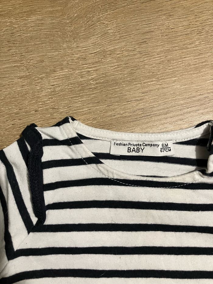 Lot t-shirts ML rayés 6 mois 🌺 - photo numéro 3