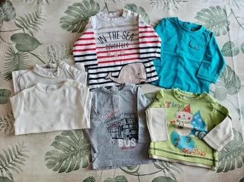 Lot 6 t-shirts manches longues taille 6 mois