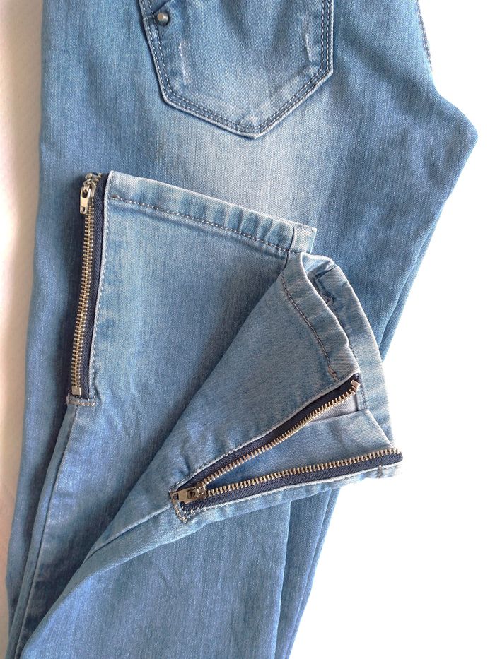 Jean taille basse bleu clair effet délavé - One by Gémo - photo numéro 8