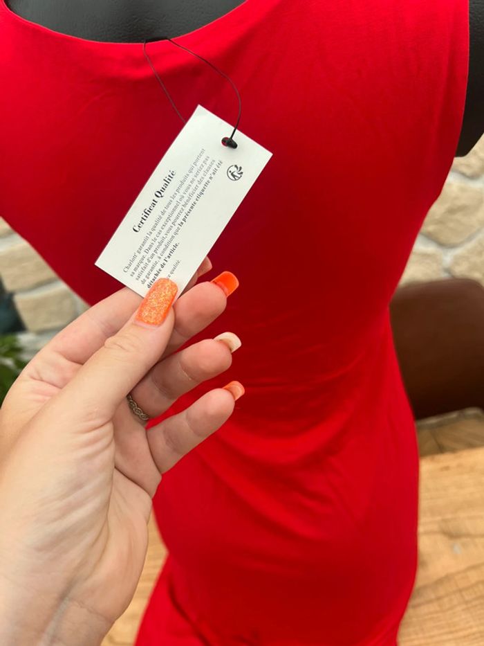 Robe rouge femme été fluide neuf avec étiquette charlott taille S 34 - 36 - photo numéro 5