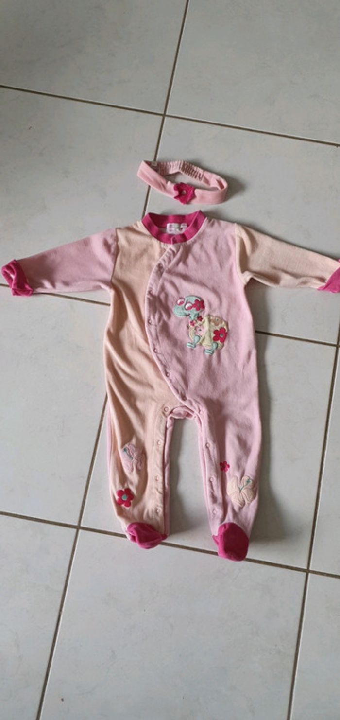 Pyjama et bandeau bébé fille 18 mois 81 cm BBF - photo numéro 2