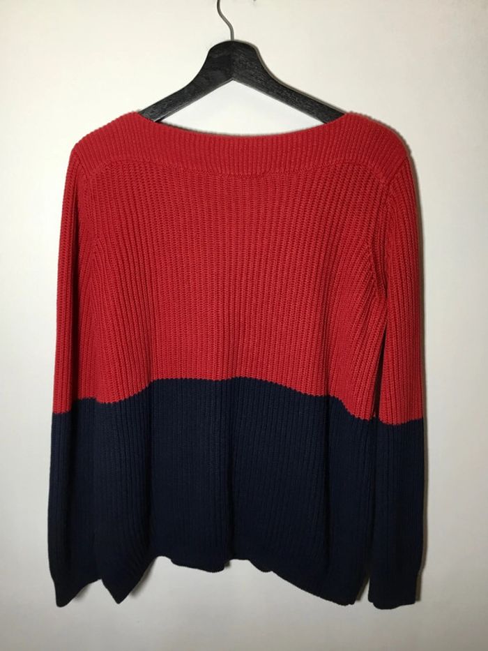 Pull col rond pour femme Tommy Hilfiger marine et rouge taille M 081 - photo numéro 2