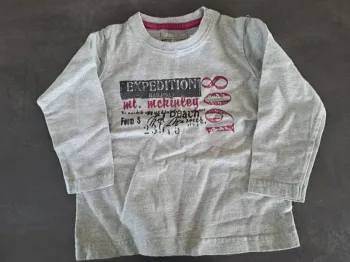 t-shirt manche longue gris jbc 18 mois