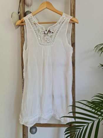 Tunique blanche taille 36 S bohème romantique 
