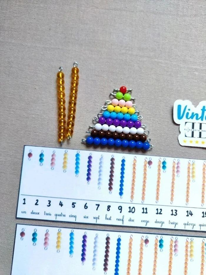 Kit de dénombrement avec perles Montessori - photo numéro 5