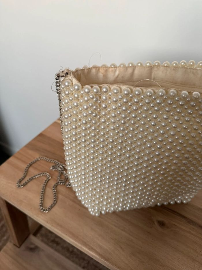 Sac à main seau perle beige noir bandoulière borsa bolsa bag saco borsa Zak femme donna woman - photo numéro 4