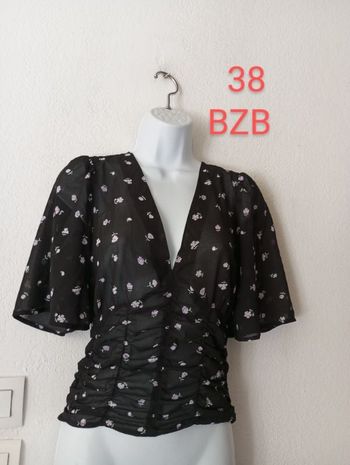 Haut florale voile smoke dos femme 38