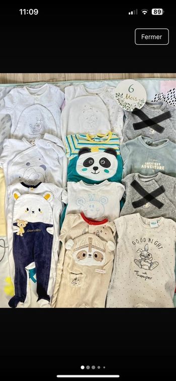 Lot de 9 pyjamas velours 6 mois