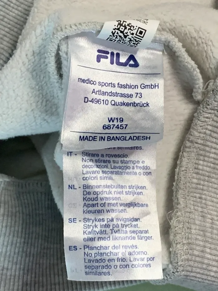 Sweat-shirt, Crewneck, Fila Gris - taille XS - S - photo numéro 8