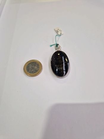 Pendentif obsidienne dorée Mexique