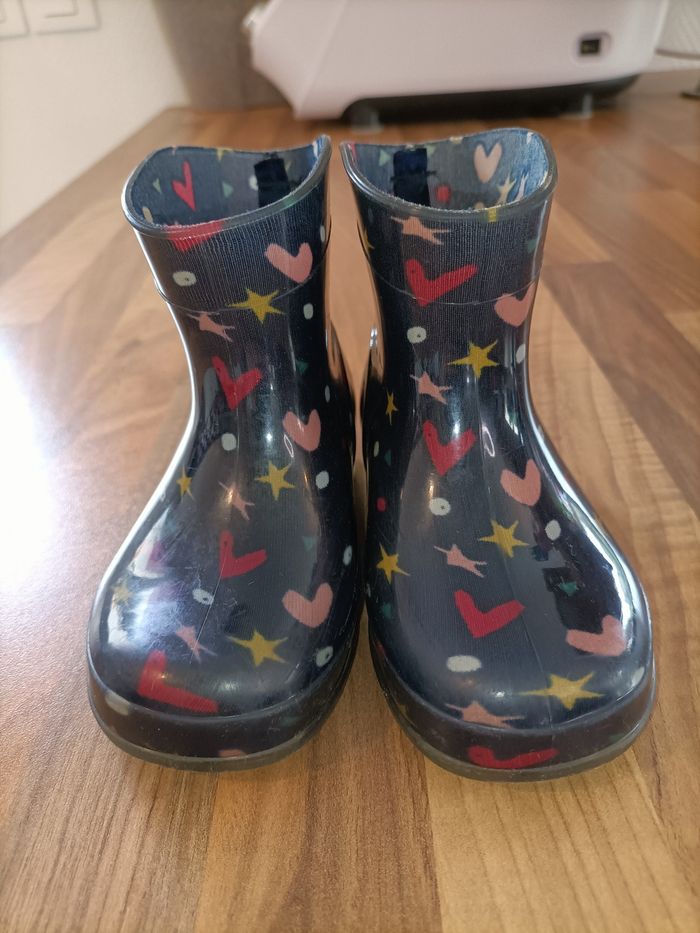 Bottes de pluie marine avec motifs coeurs et étoiles 20 - photo numéro 3