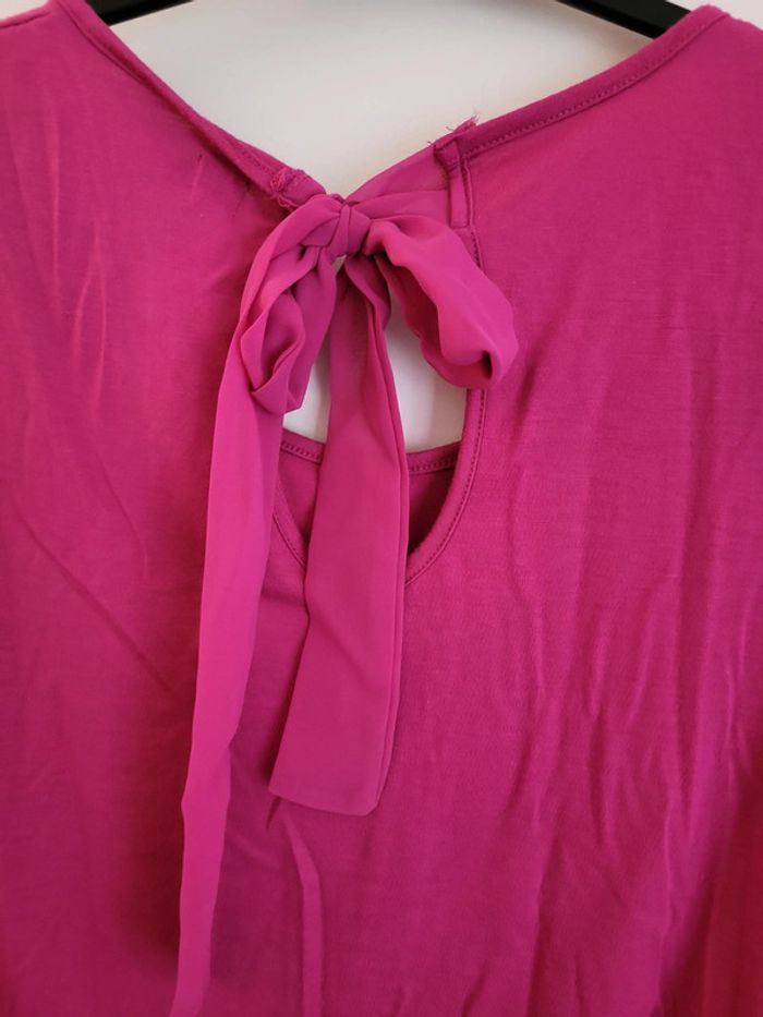 T shirt in extenso fuschia - photo numéro 5