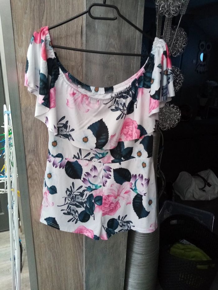 Combishort femme fleurs