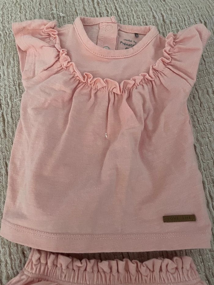 Ensemble prénatal rose tee shirt + bloomer - photo numéro 2