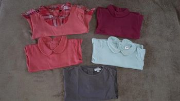 Lot de 5 t-shirts manches longues filles 12 mois 1 an