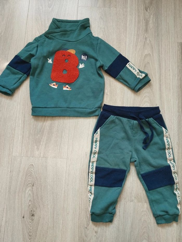 Ensemble jogging mignon 12 mois garçon In Extenso vert