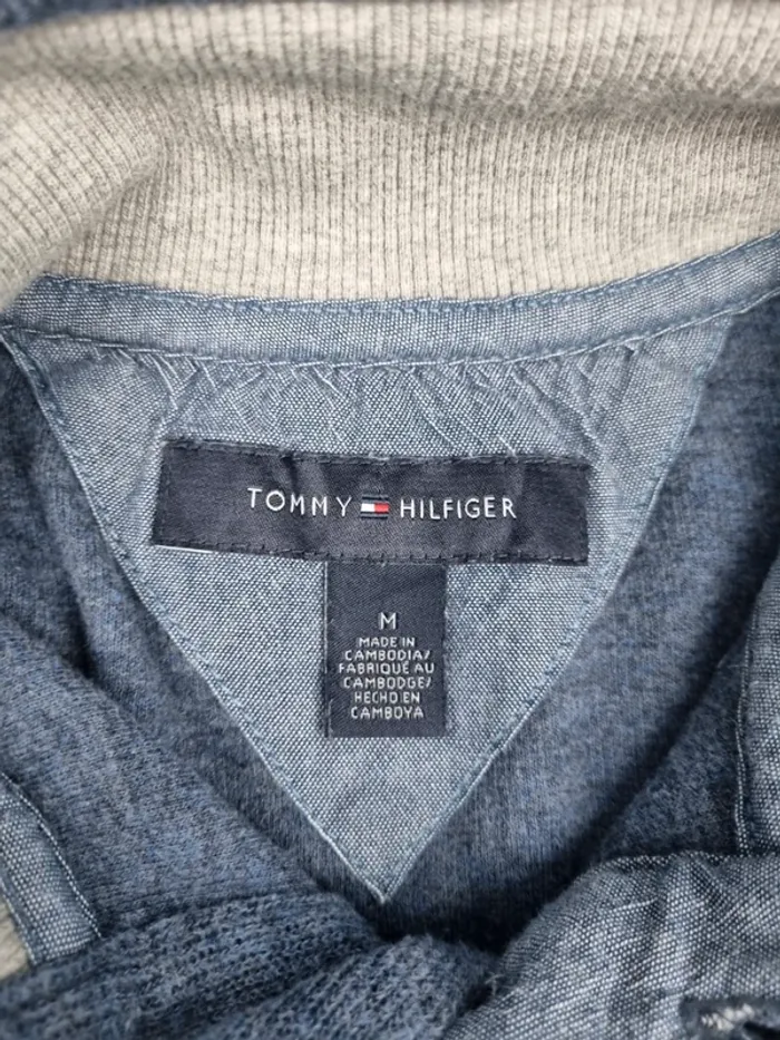 Pull col montant boutonné Tommy Hilfiger bleu – Taille M Hommes (mesures en photos) - photo numéro 6