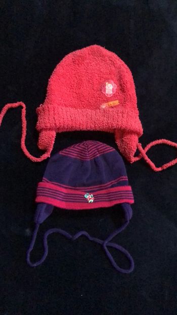 Lot  bonnets fille avec cache-oreilles