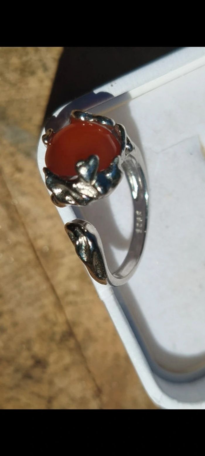 Bague Mystique Nature en Argent S925 🧡 Agate Mousse AAA - photo numéro 8