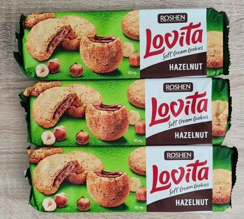 GOURMANDISE ! Lot de 3 Paquets de Biscuits ROSHEN Lovita Fourrés Noisette - Neufs
