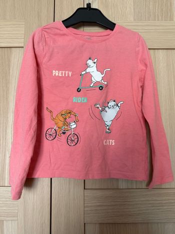 Tee shirt rose chats KIABI t.5ans