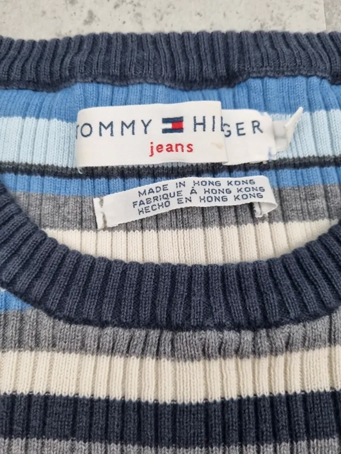 Pull rayé multicolore Tommy Hilfiger – Taille M Femme (mesures en photos) - photo numéro 6