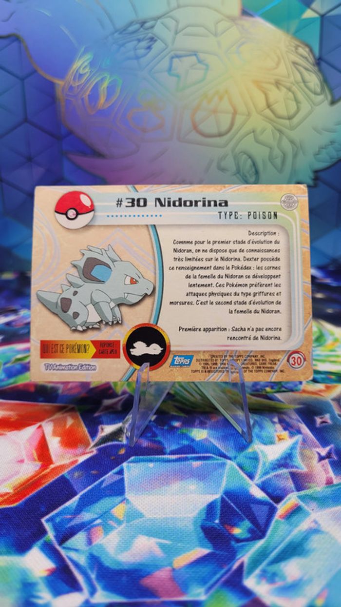 Carte Pokémon Topps n°30 Nidorina Series 1 FR - photo numéro 3