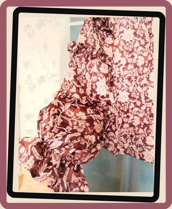 Magnifique blouse imprimée florale à volants neuve H&M T/34-36 - photo numéro 5