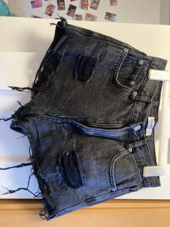 short en jean gris