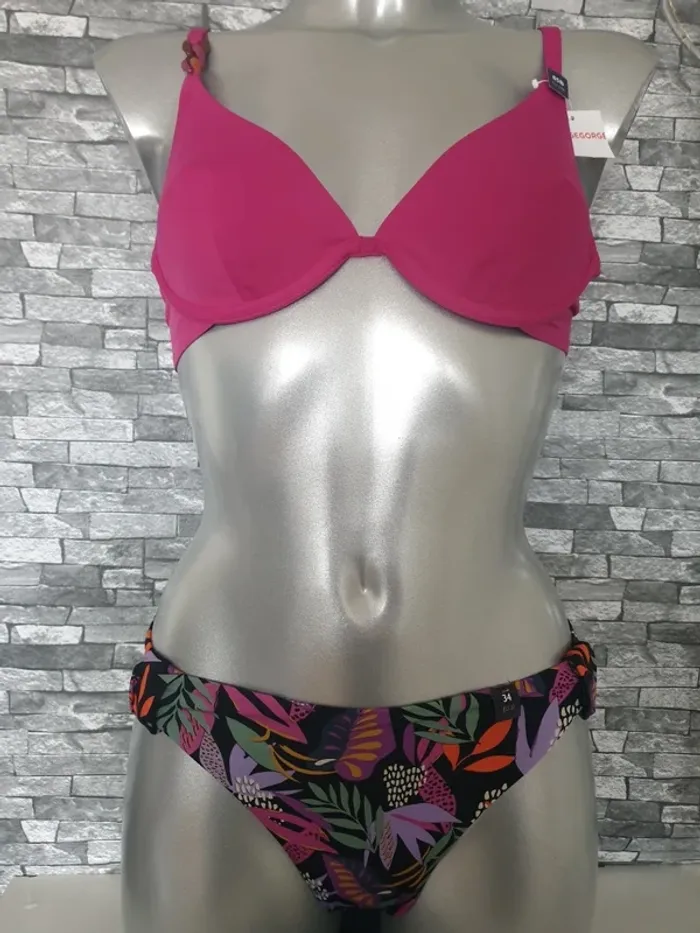 Maillot de bain sexy fushia lavande T34/85B
