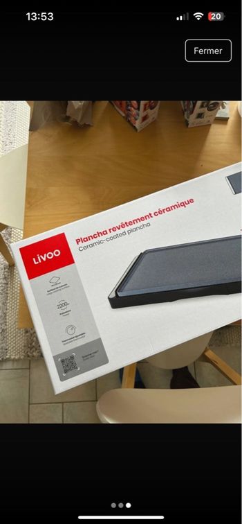 Plancha céramique électrique Livoo