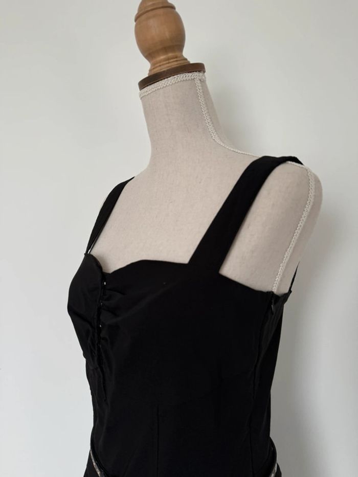 Robe tunique noir neuf Kleid dress Vestido Vestito jurk jumpsuit femme mujer donna woman bretelle - photo numéro 3