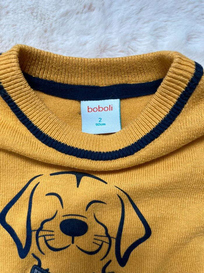 pull jaune motif chien Boboli - 2 ans - photo numéro 3