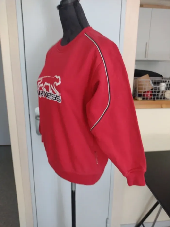 Sweat vintage Airness rouge logo panthère – Taille S - photo numéro 3