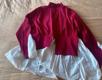 Haut rose avec effet chemise M