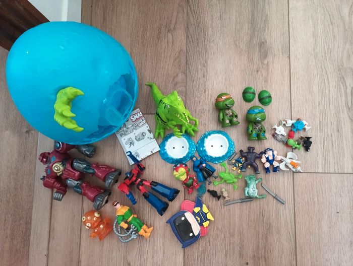 Lot jouets smashers dino, robot, tortue ninja etc