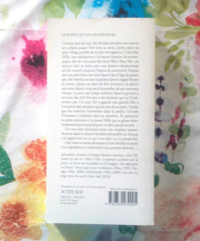 Et maintenant il ne faut plus pleurer de Linn Ullmann Ed. Actes Sud - photo numéro 3