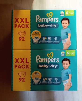 184 couches Pampers baby dry taille 6 (2 XXL Packs)
